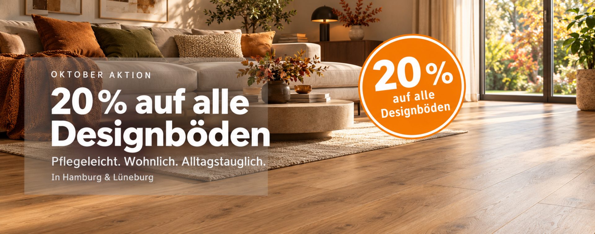 WohnStore Oktober-Aktion mit 20 % Rabatt auf alle Designböden
